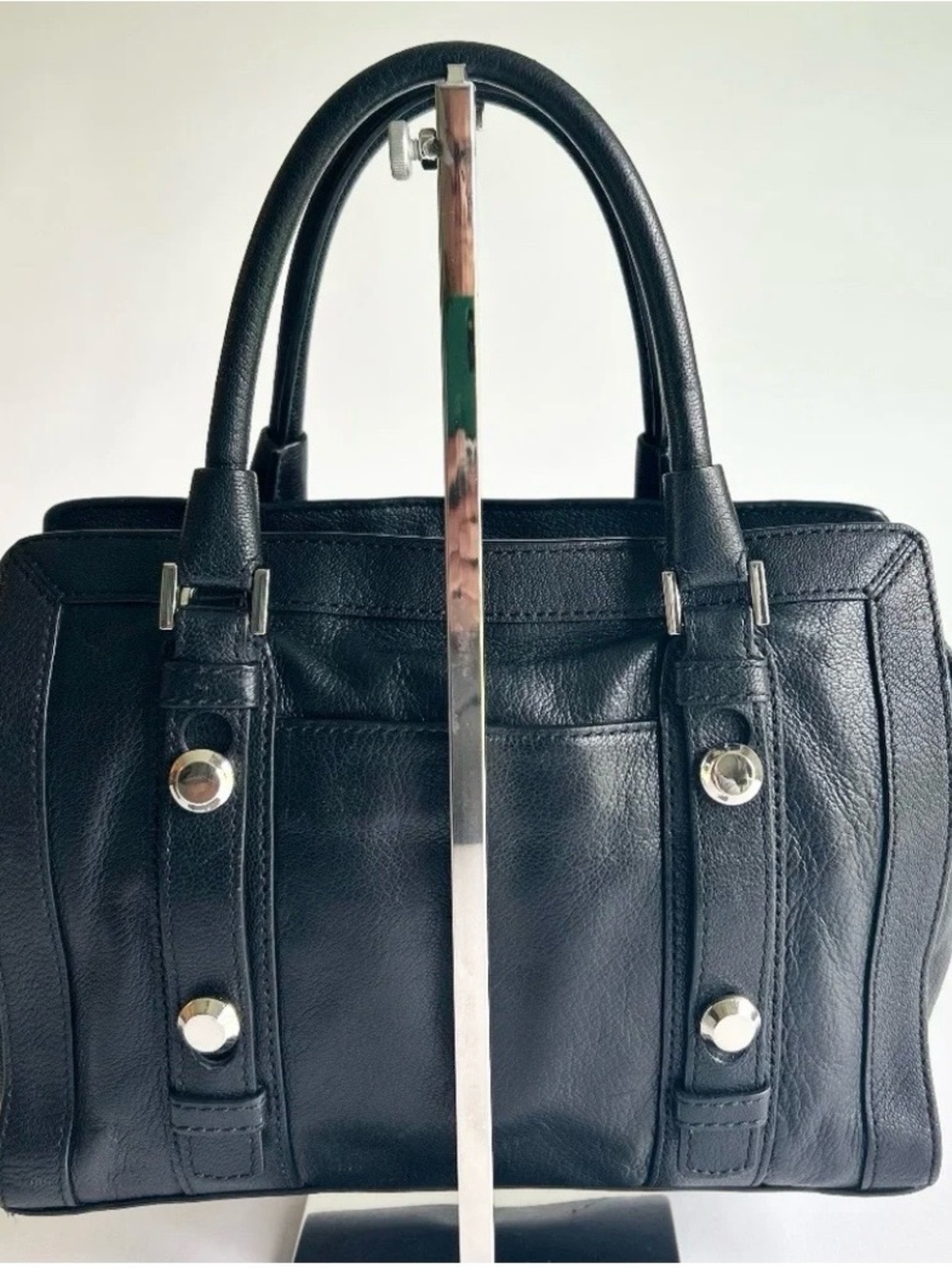 Michael Kors Black Genuine Leather Real Fur Tote - Picture 4 of 15